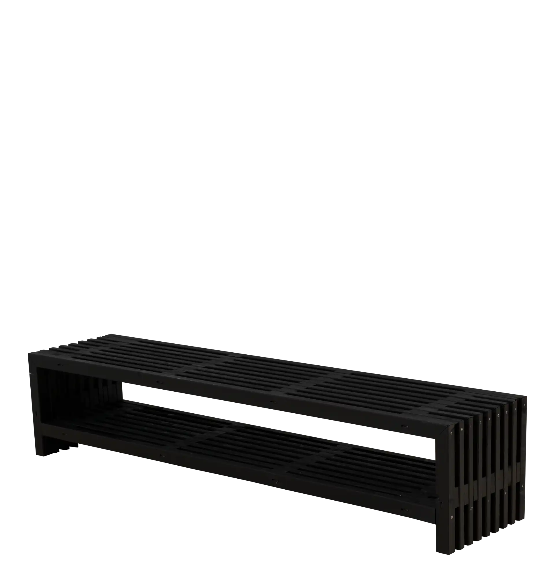 Plus Rustik Trallebænk Design Hylde Sort 218  5703393727343