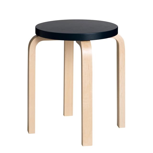 Artek E60 Skammel Birk Sort  6438305006535