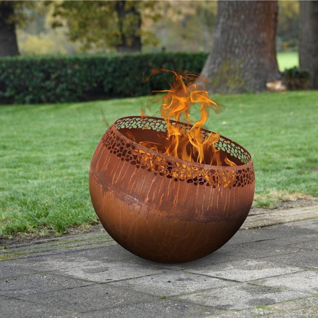 Kugleformet Bålkurv Prikdesign Rustfarvet  8714982210600
