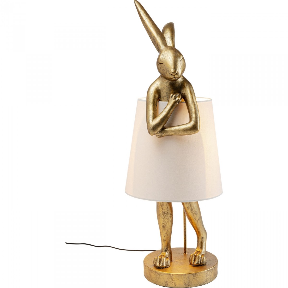 Kare Design Animal Rabbit Gold Bordlampe Bomuld Guld Polyresin :88cm  4025621525233