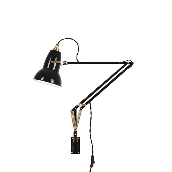 Anglepoise Original 1227 Messing Lampe Med Vægbeslag Jet Black  5019644325207