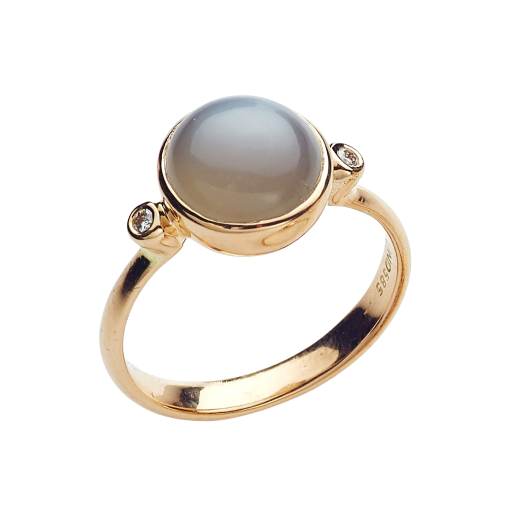 Lind Design Bubblering Karat Guld Eller Sterling Sølv Med ædelsten  1233690053790