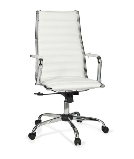 Elegant Kontorstol Kunstlæder Hvid  4260270752214