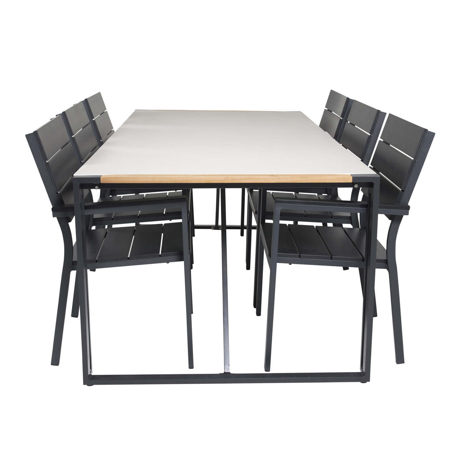 Venture Design Havesæt Texas Bord 200x100 Levels Stole Armlæn Teak Alu Aintwood
