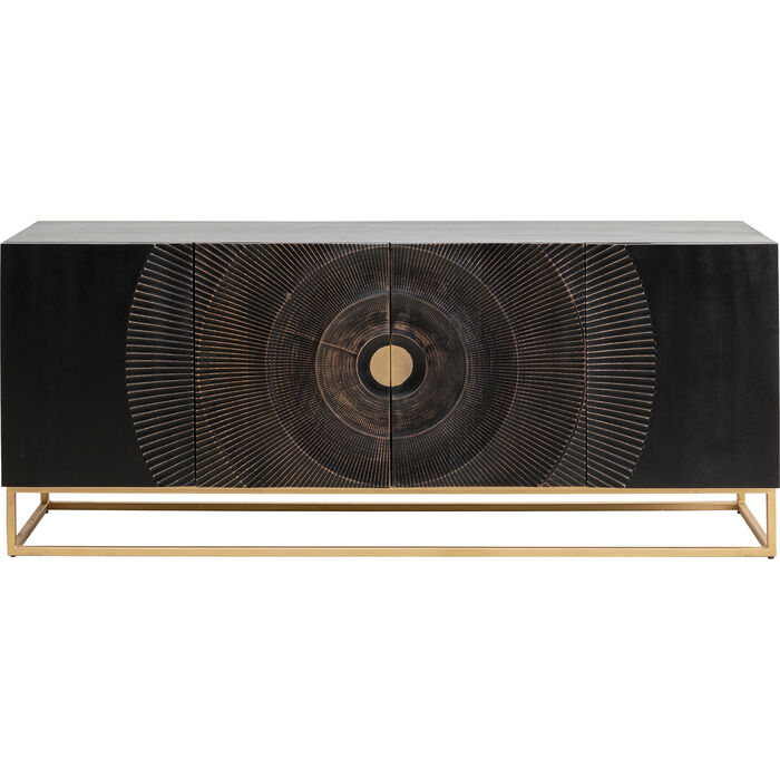 Kare Design Madeira Skænk Låger Hylde Mdf Gyldent Stål 177x45  4025621865643
