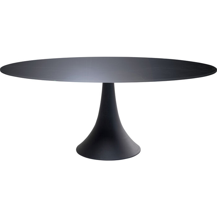 Kare Design Grande Possibilita Spisebord Oval Keramik Dolomit Sort Aluminium 180x200  4025621857358