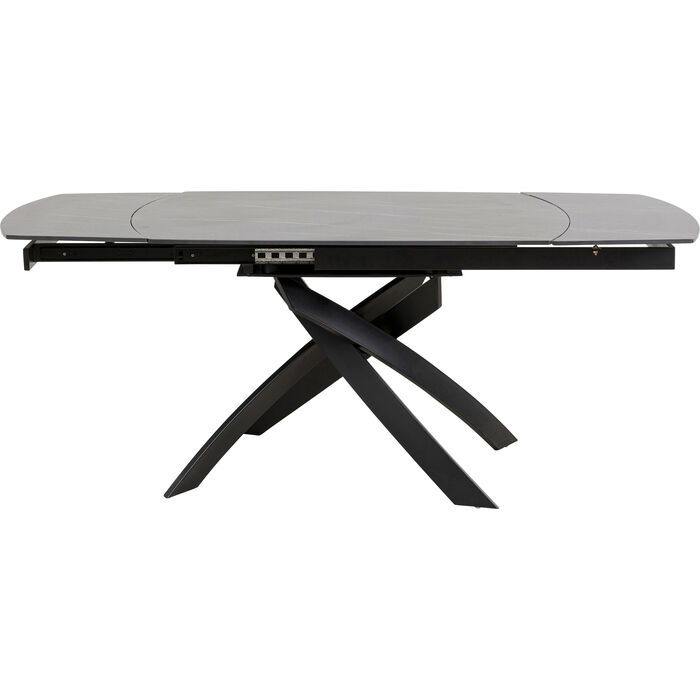 Kare Design Twist Spisebord Tillægsplader Sort Keramisk Stentøj Glas Stål 1203030x90  4025621867364