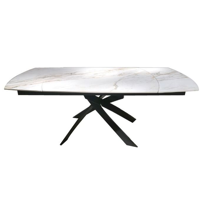 Kare Design Twist Onyx Spisebord Tillægsplader Hvid Keramisk Stentøj Glas Stål 1203030x90  4025621867869