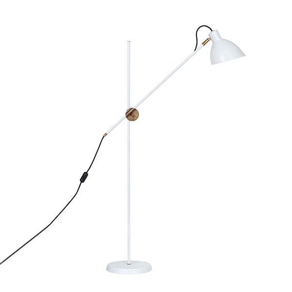 Konsthantverk  Gulvlampe Messing  Hvid  7394072200141