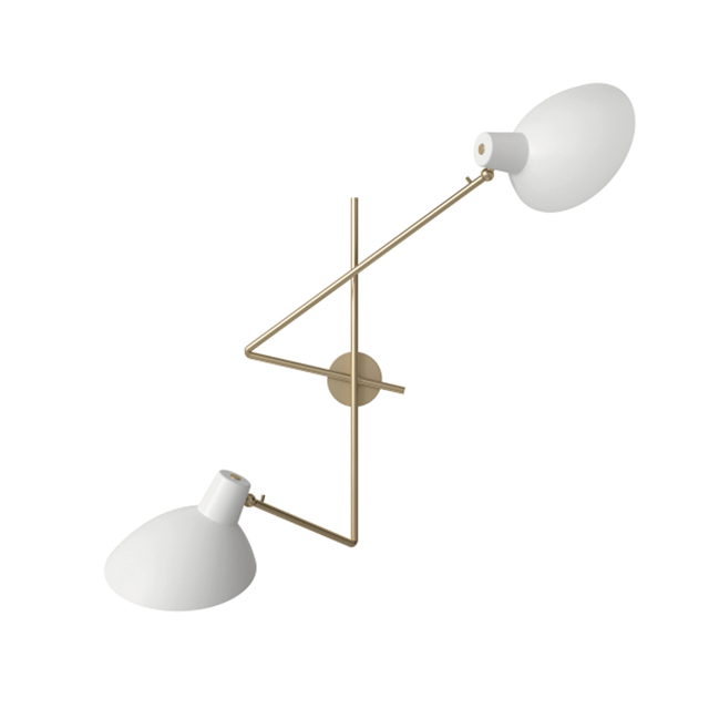 Astep Cinquanta Væglampe Twin Messing Hvid  5714056000239