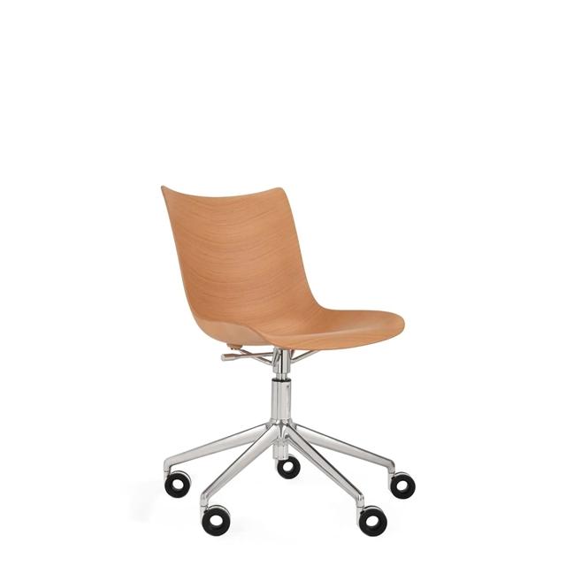 Kartell Wood Kontorstol Krom Lys Træ  8058967310368