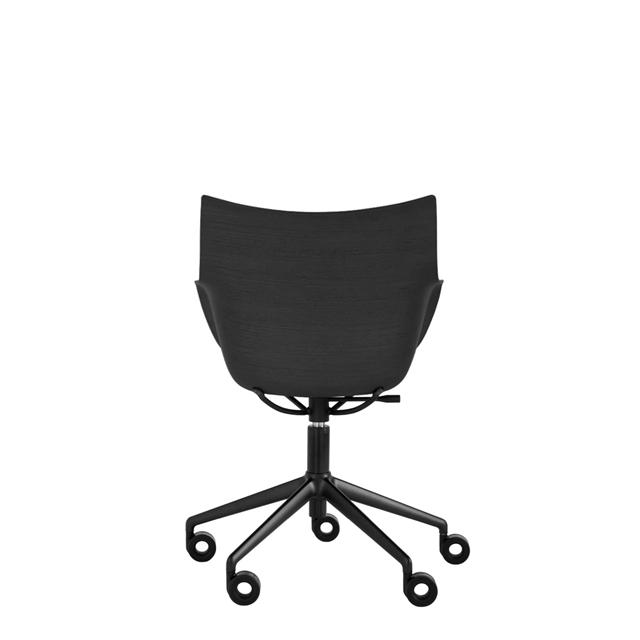 Kartell Wood Kontorstol Sort Sort Træ Med Sort Polstring  8058967329940