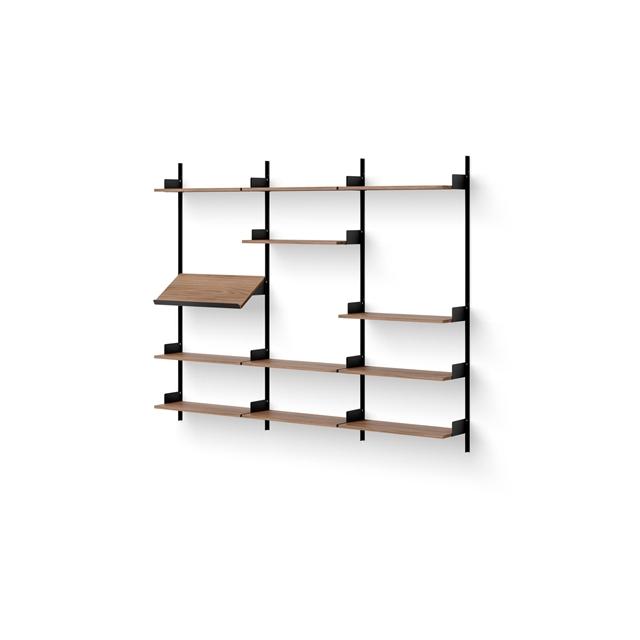 New Works Display Reol 1900 Valnød Sort  5712826419885