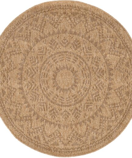 Gulvtæppe Loomery Natura ø120 Mokka Rundt Slidstærkt Polypropylen Design  2386925271243