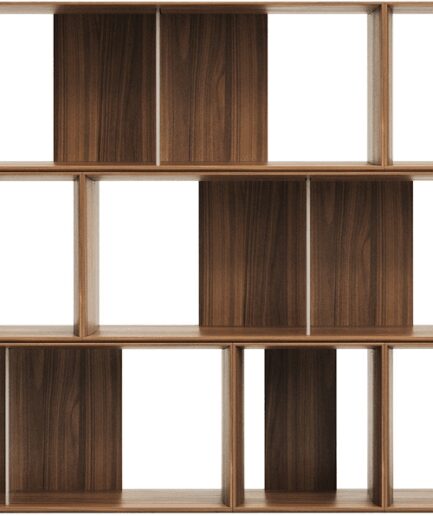 Bogreol Kave Home Litto Modulært Design Mørk Naturtræsfiner H114xb30xl202  8433840846880