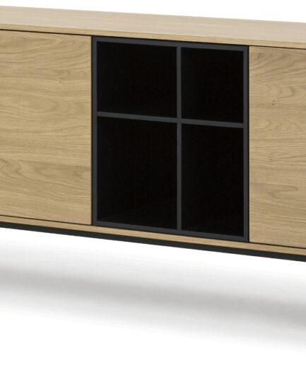 Skænk Nielsen Design Hasseris Natur Egetræsfiner Folie Pulverlakeret Stål 190x45x74