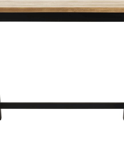 Barbord Nordique Design Oliveto H105 B71 L140 Massiv Vildeg Plade  Sort Metal Bølgede Kanter  5704745072906