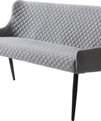Sofabænk Nordique Design Ottowa Grå Fløjl Med Harlekinsyning Sorte Metalben 160  5704745081366
