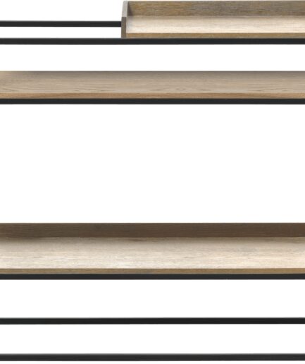 Konsolbord Nordique Design Rivoli Massivt Egetræ Sort Metal  5704745096988