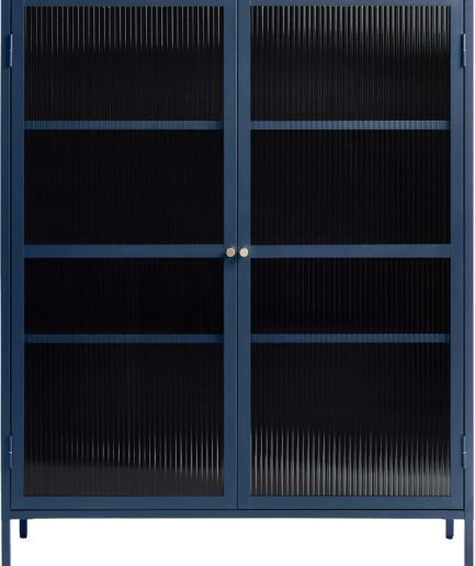 Vitrineskab Nordique Design Bronco Stålblå H140 B111 D40  5704745103198