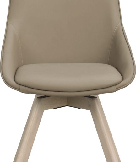 Spisebordsstol Rowico Alison Skandinavisk Design Med Drejefunktion Beige Læder Hvidvasket Egetræ Fsc 100  7340126585504