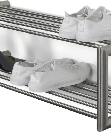 Skoreol Spinder Design Soenz Vægmonteret Skohylde Rustfrit Stål H23xb80xd33 Plads Til Par Sko 8712077108535