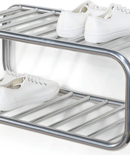 Spinder Design Retro Vægmonteret Skoreol Poleret Krom Hylder Til Par Sko H28xb72xd35 8712077113591