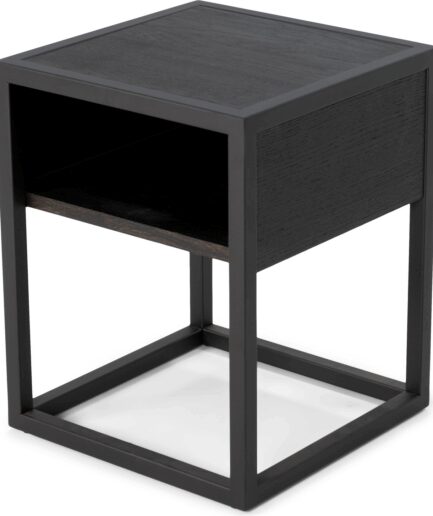 Natbord Sengebord Spinder Design Diva 5040 Sort Lakeret Stål Egetræ  8712077109488