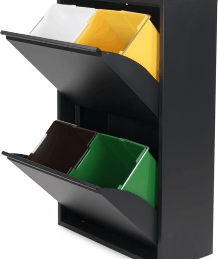 Affaldssorterer Spinder Design Gigi Væghængt Sort Stål  8712077107989