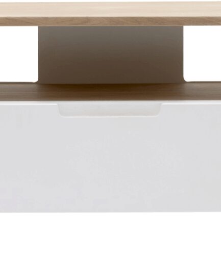 Bord Nordique Design Amalfi Egetræ  Hvid Mdf 12040 Med Skuffe åben Hylde  5704745073507