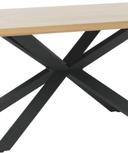 Spisebord Nordique Design Arno 200x100x75 Til Pers Naturlig Egetræs Bordplade  Sorte Metalben  5704745088815