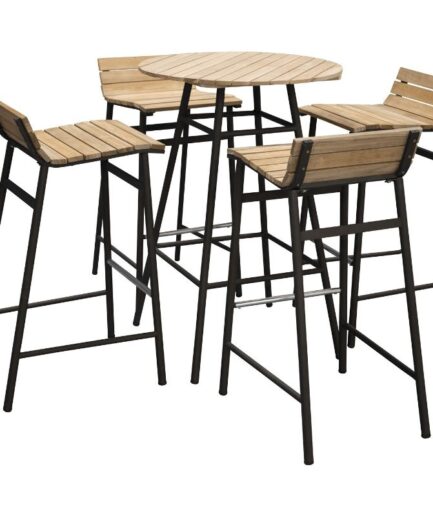 Barsæt Med Bord Stole Akacietræ Aluminium  7350107080874