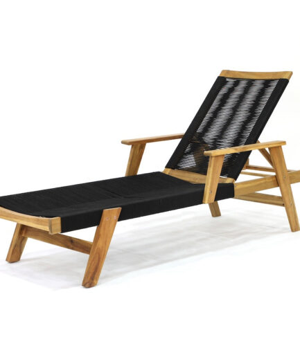 Dækstol Akacietræ Sort Reb  7350107080768