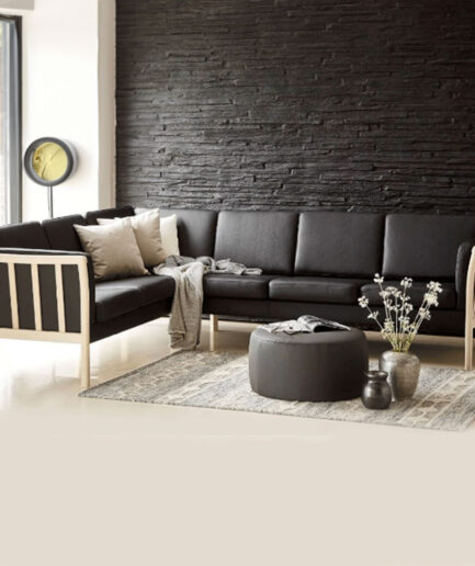 Denver Tremmehjørnesofa Dolaro Læder Vendbar