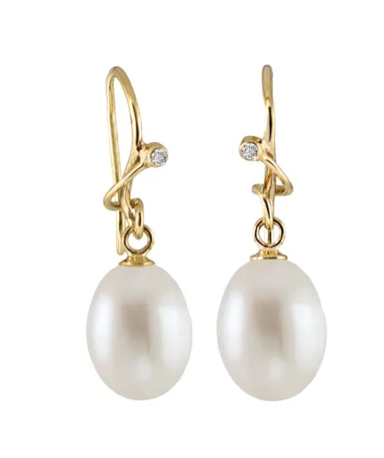 Rabinovich Guld øreringe Hvid Perle Diamant Carmine